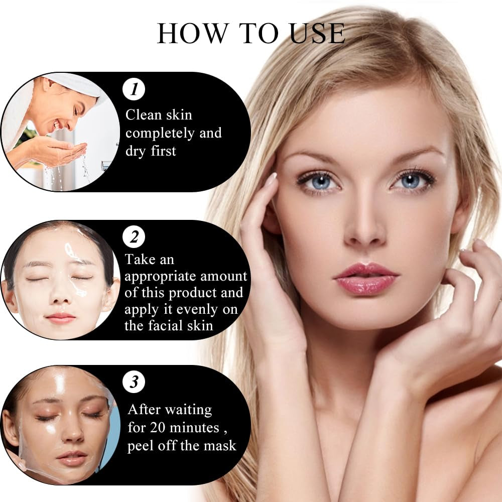 ® 2Pcs Collagen Maske, Collagen Soft Peel-Off-Maske, Collagen Peel off Gesichtsmaske, Mitesserentferner Porenreiniger Maske, anti Falten anti Aging Gesichtsmaske, Hautstraffend