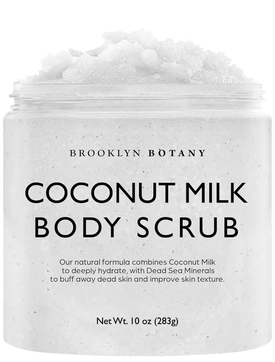 Coconut Milk Body Scrub 10 Oz - Made with Dead Sea Salt and Essential Oils - anti Cellulite, Stretch Marks, and Varicose Veins -