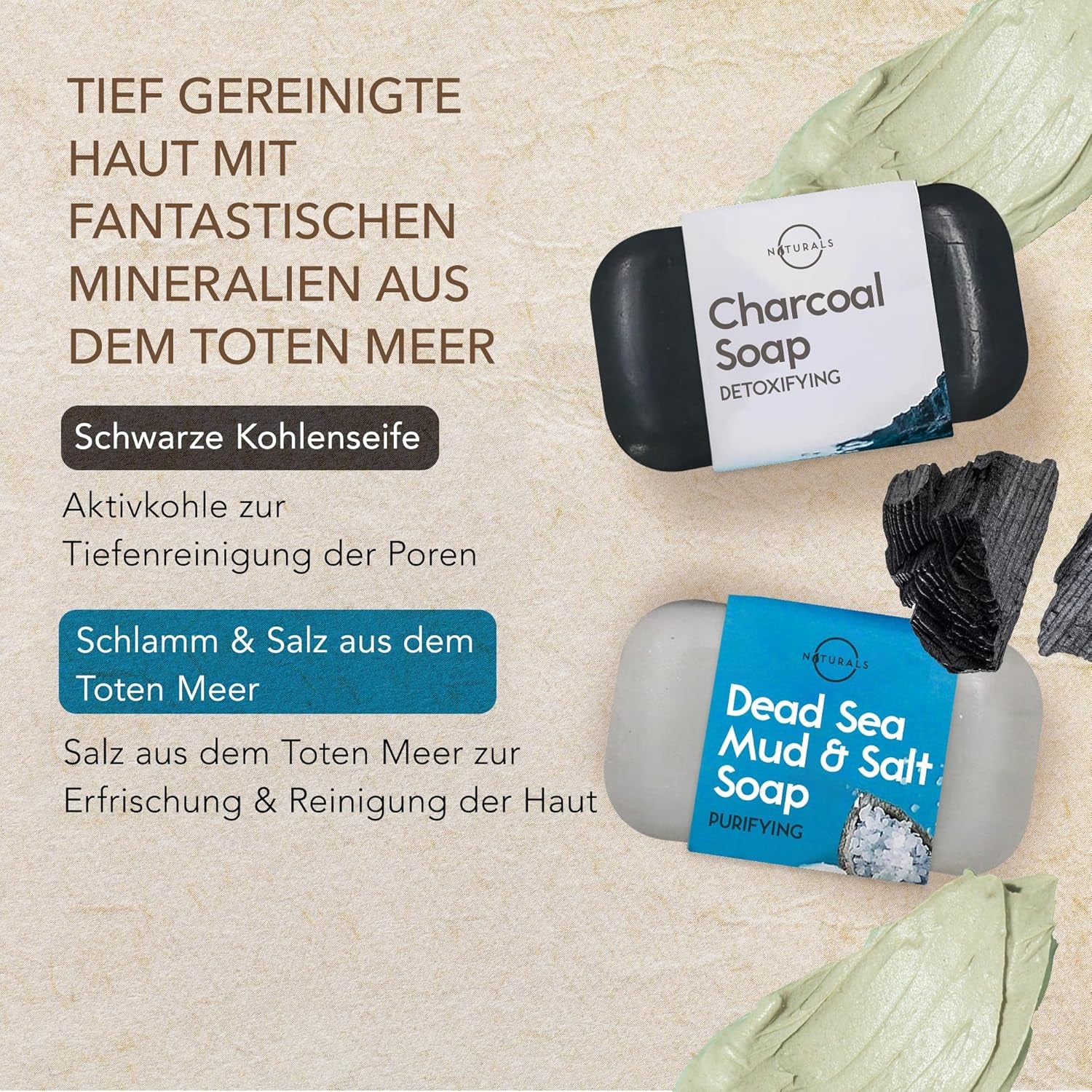 O Naturals 6 Stück Seifen Duschgel Naturkosmetic Stück 100% Bio Und Vegan Feste Dusche- Handseife, Gesichtsseife Und Körperseife- Männer Und Frauen