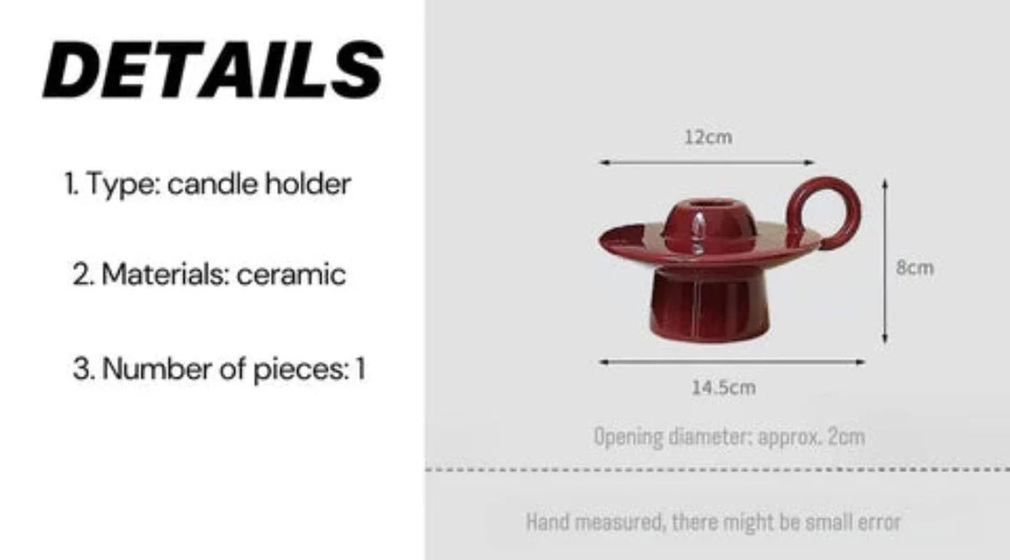 Handmade Ceramic UFO Candle Holder, Retro Table Decor