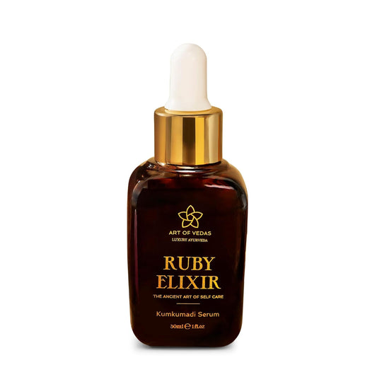 Ruby Elixir – Kumkumadi Serum 30ML – Ayurvedisches Gesichtsöl Mit Safran Für Anti-Aging, Kumkumadi Öl Für Gesichtspflege, Feuchtigkeitsspendendes Serum, Ayurveda Öl Für Strahlende Haut
