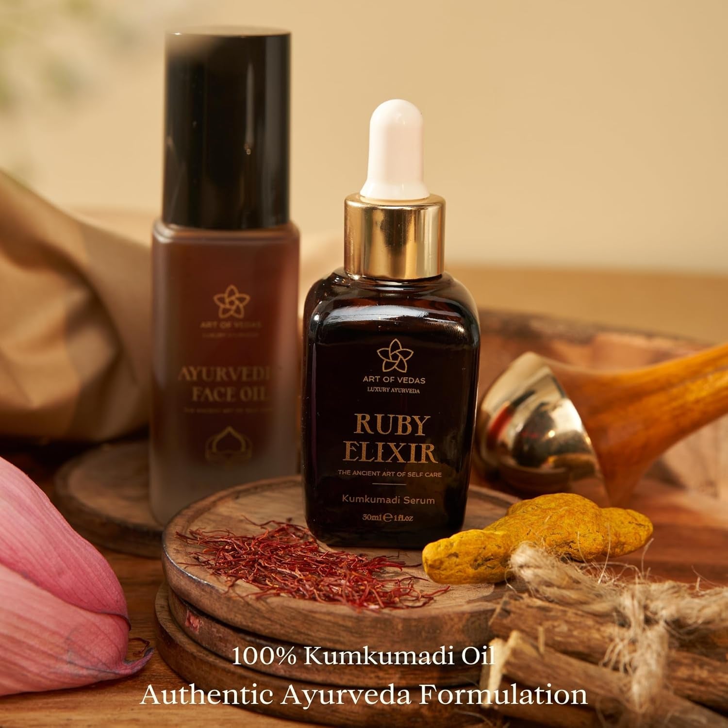 Ruby Elixir – Kumkumadi Serum 30ML – Ayurvedisches Gesichtsöl Mit Safran Für Anti-Aging, Kumkumadi Öl Für Gesichtspflege, Feuchtigkeitsspendendes Serum, Ayurveda Öl Für Strahlende Haut